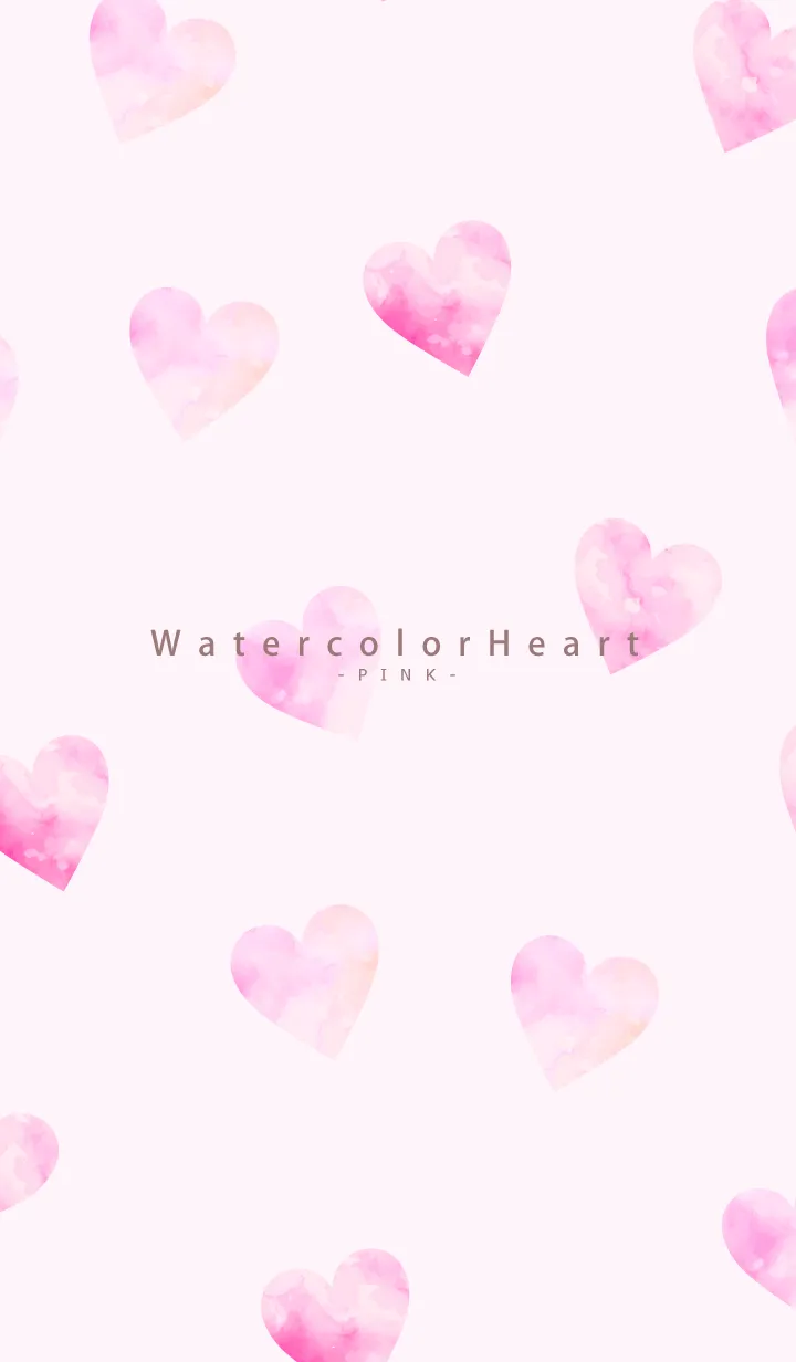 [LINE着せ替え] Watercolor Heart-PINK 7の画像1