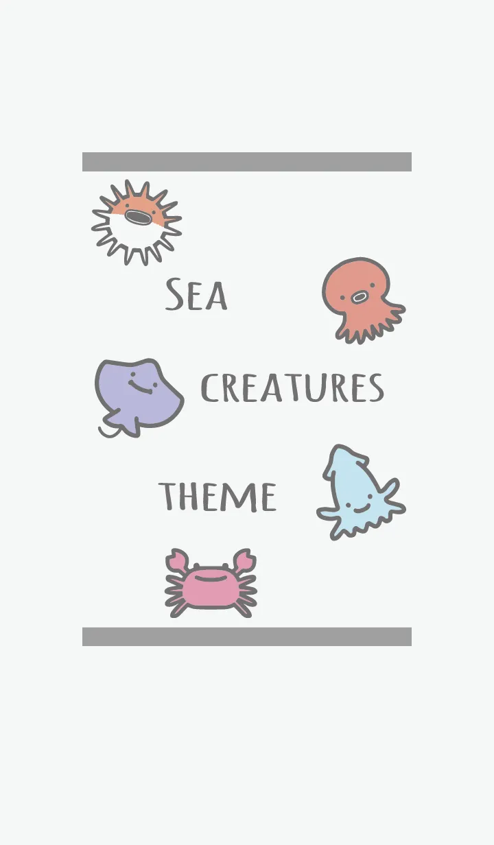 [LINE着せ替え] グレー : 海のいきものの画像1