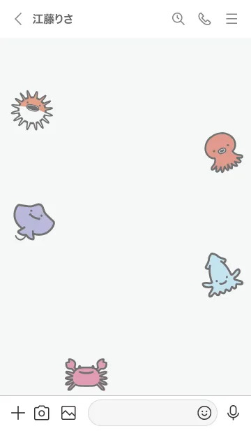 [LINE着せ替え] グレー : 海のいきものの画像3