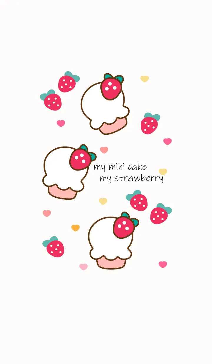 [LINE着せ替え] Mini cake & Strawberry 12の画像1