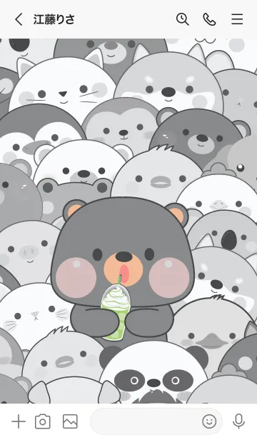 [LINE着せ替え] Simple Special Black Bear Theme (JP)の画像3