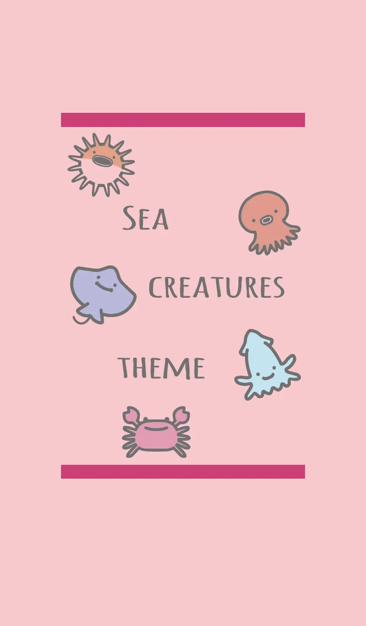 [LINE着せ替え] ピンク : 海のいきものの画像1
