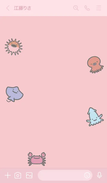 [LINE着せ替え] ピンク : 海のいきものの画像3