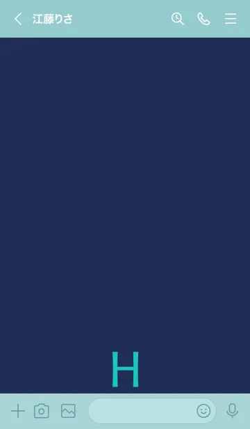 [LINE着せ替え] Initial 'H' -Navy&Mint.Blue-の画像3