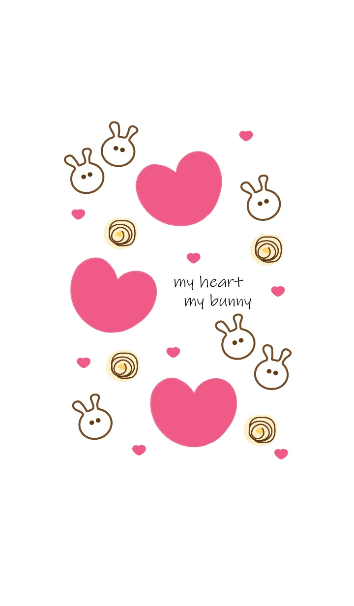 [LINE着せ替え] little heart & little bunny 7の画像1