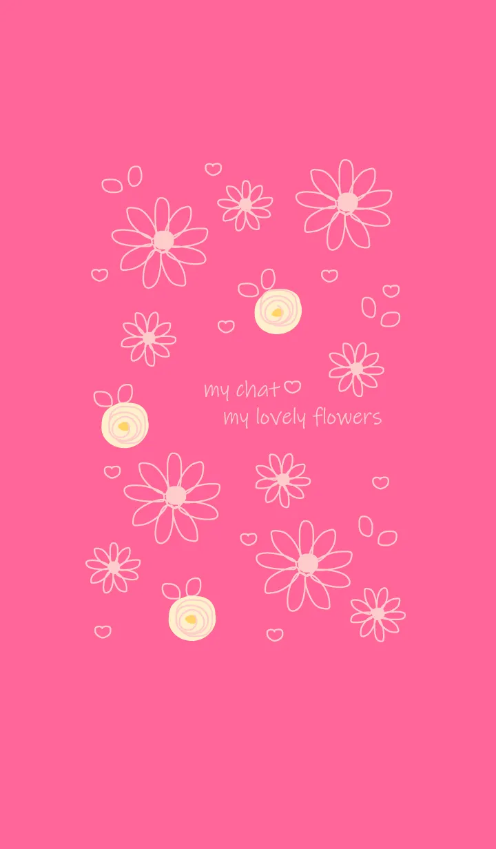 [LINE着せ替え] Light pink flowers drawing version 11の画像1