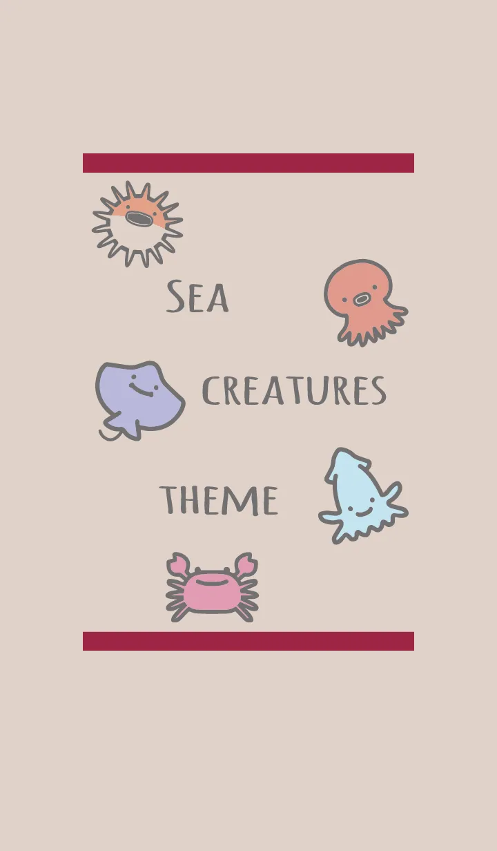 [LINE着せ替え] ボルドー : 海のいきものの画像1