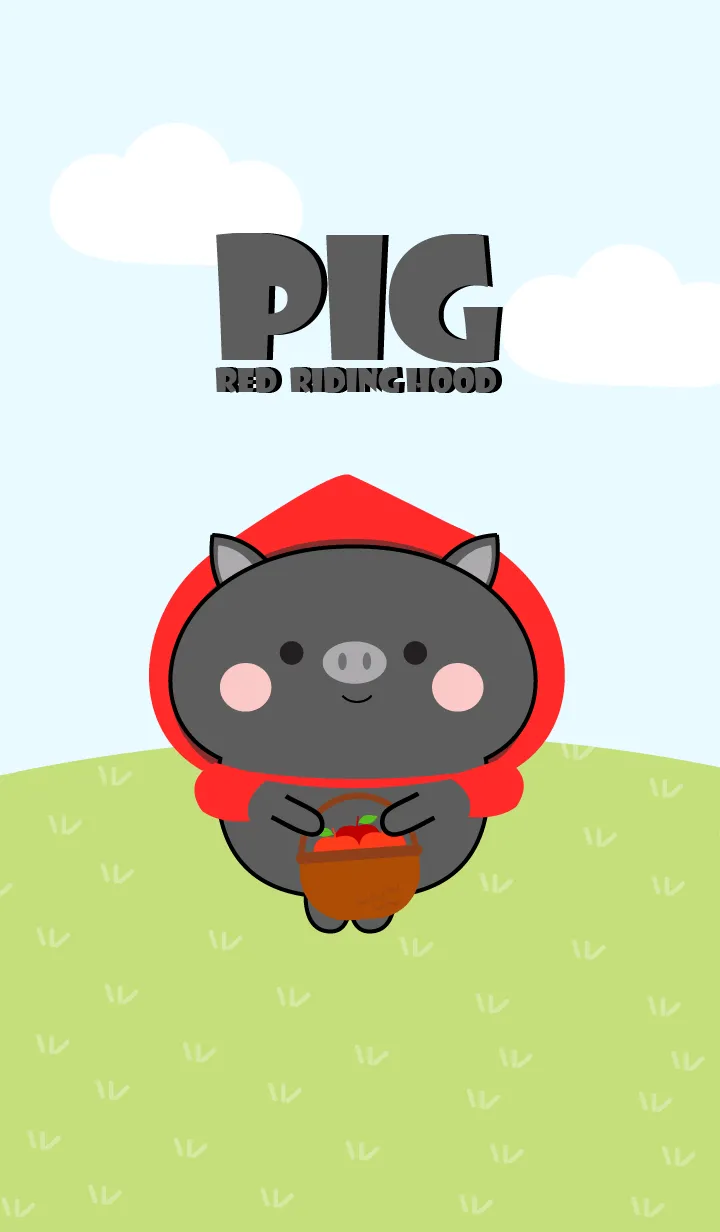 [LINE着せ替え] Black Pig  Red Riding Hood Theme (JP)の画像1