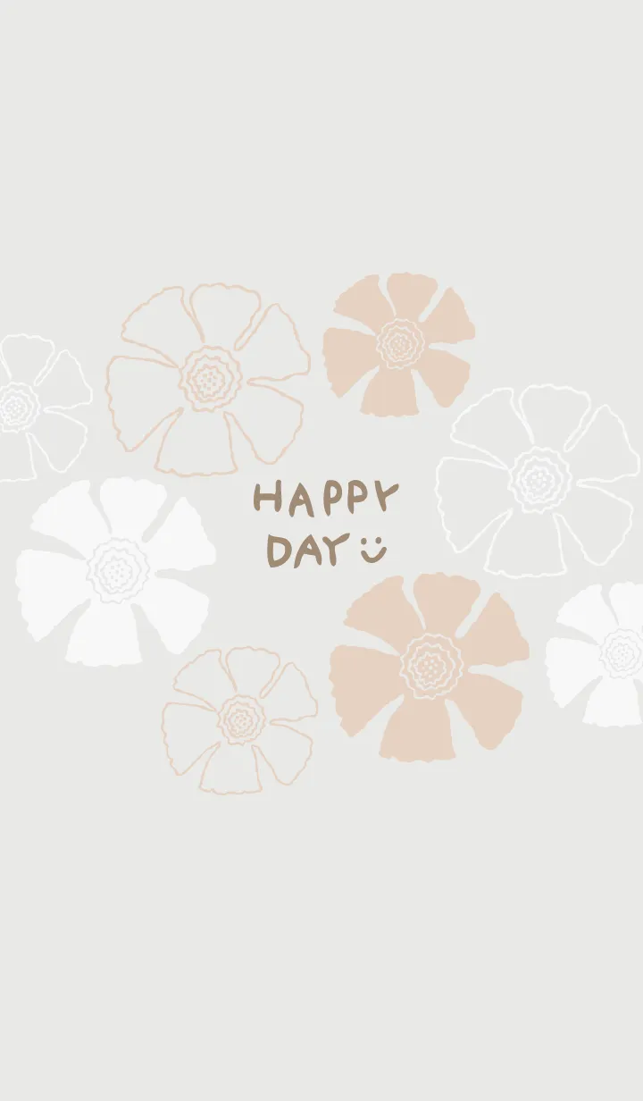 [LINE着せ替え] 白とベージュのお花10の画像1