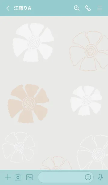 [LINE着せ替え] 白とベージュのお花10の画像3