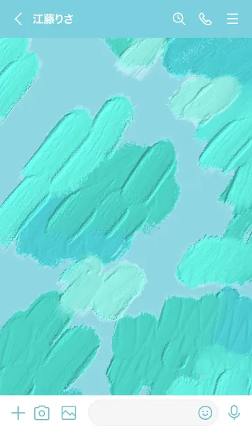 [LINE着せ替え] 油絵アート【turquoise paint 33】の画像3