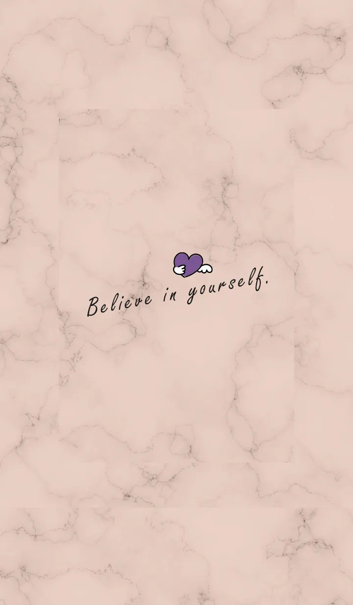 [LINE着せ替え] 「自分を信じて」♥大理石・オレンジの画像1