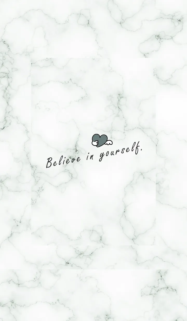 [LINE着せ替え] 「自分を信じて」♥大理石・グリーンの画像1