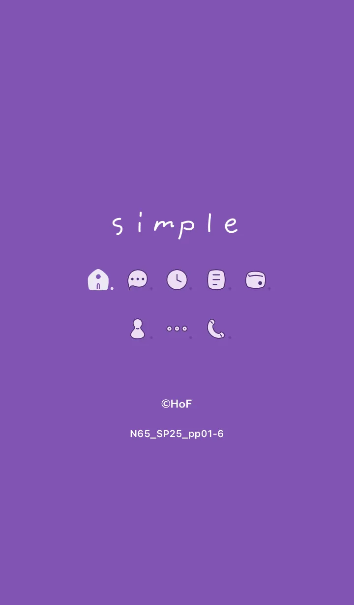 [LINE着せ替え] N65_25_パープル1-6の画像1