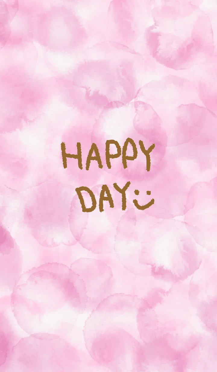 [LINE着せ替え] スマイル-水彩ピンク色20-の画像1