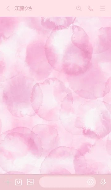 [LINE着せ替え] スマイル-水彩ピンク色20-の画像3