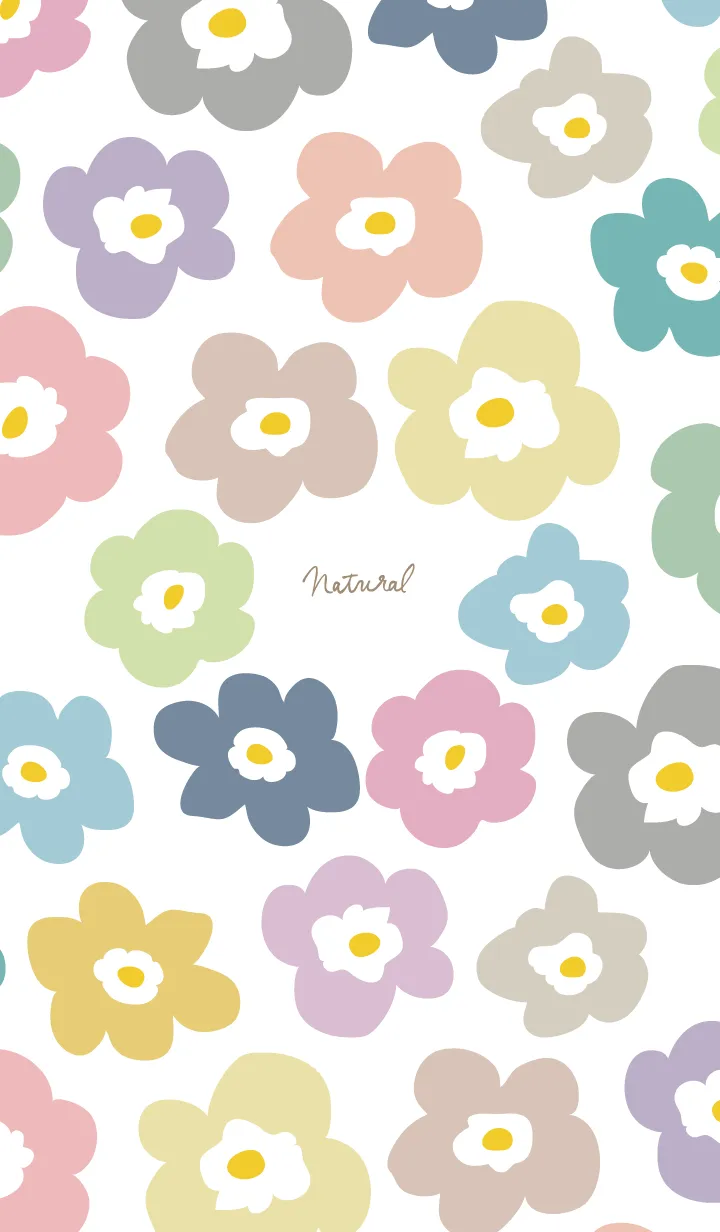 [LINE着せ替え] 北欧風お花 舞う ホワイト2の画像1