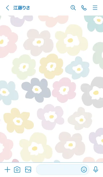 [LINE着せ替え] 北欧風お花 舞う ホワイト2の画像3