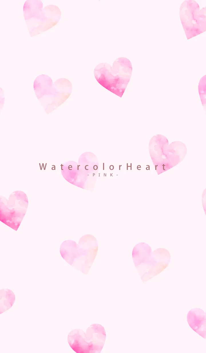 [LINE着せ替え] Watercolor Heart-PINK 8の画像1