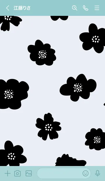 [LINE着せ替え] 花ブラック30の画像3