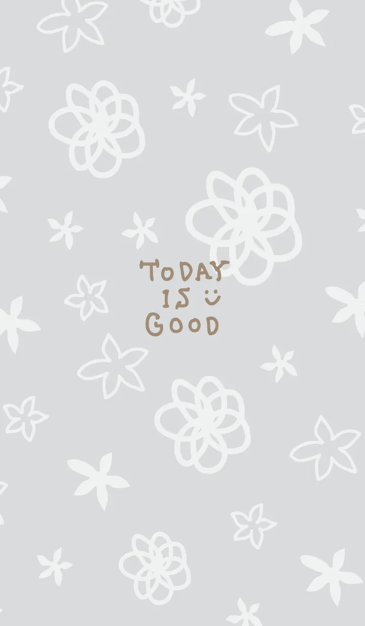 [LINE着せ替え] 白い花が舞う グレー5の画像1