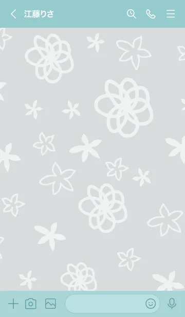 [LINE着せ替え] 白い花が舞う グレー5の画像3