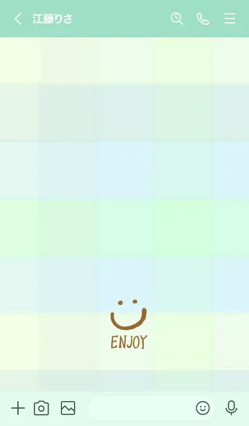 [LINE着せ替え] 緑色チェック-スマイル4-の画像3