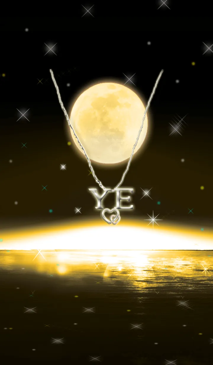 [LINE着せ替え] イニシャル Y&E （ゴールドムーン）満月の画像1