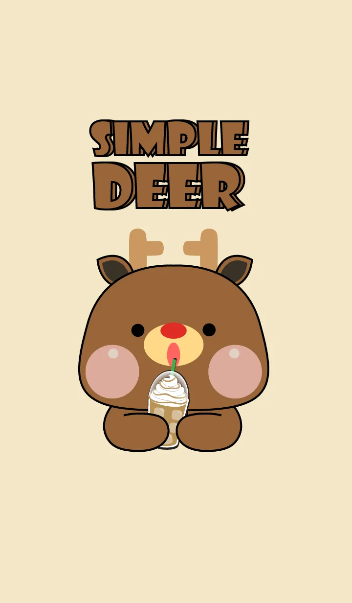 [LINE着せ替え] Simple Cutie Deer Theme (JP)の画像1