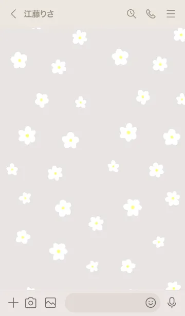 [LINE着せ替え] 小花柄 -グレーベージュ-の画像3