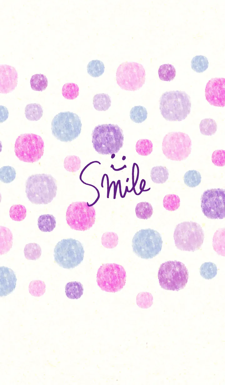 [LINE着せ替え] 水彩水玉パープルピンク18の画像1