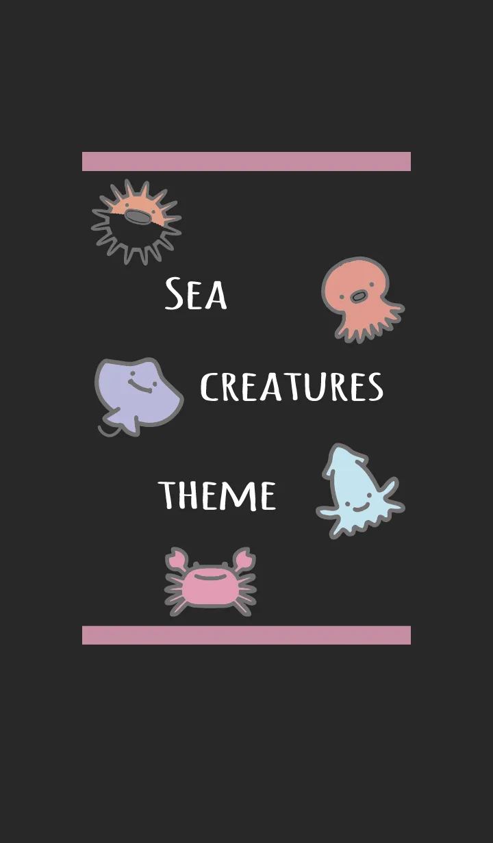 [LINE着せ替え] 黒とピンク : 海のいきものの画像1