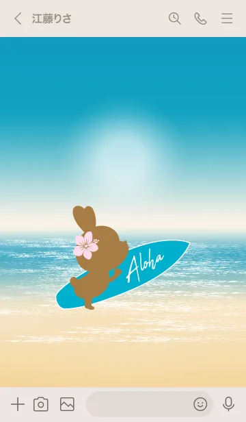 [LINE着せ替え] Rabbits and Surfboard 16の画像3