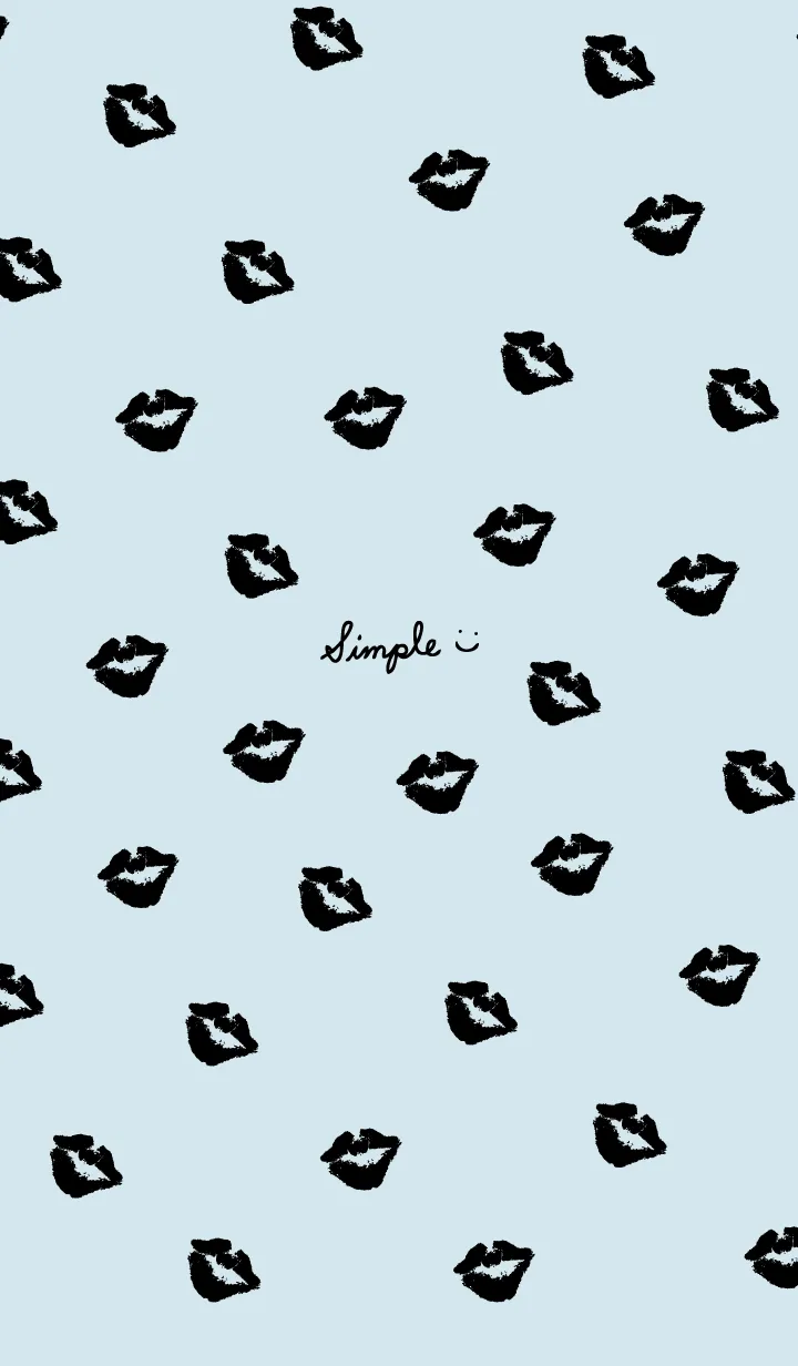 [LINE着せ替え] 黒キスマーク ブルー4の画像1