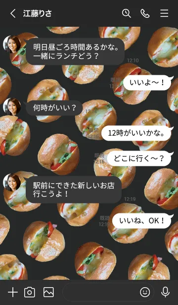 [LINE着せ替え] 黒と黄色 : ミニサンドイッチの画像4