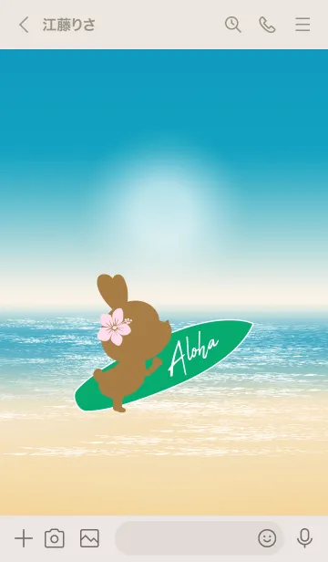 [LINE着せ替え] Rabbits and Surfboard 17の画像3