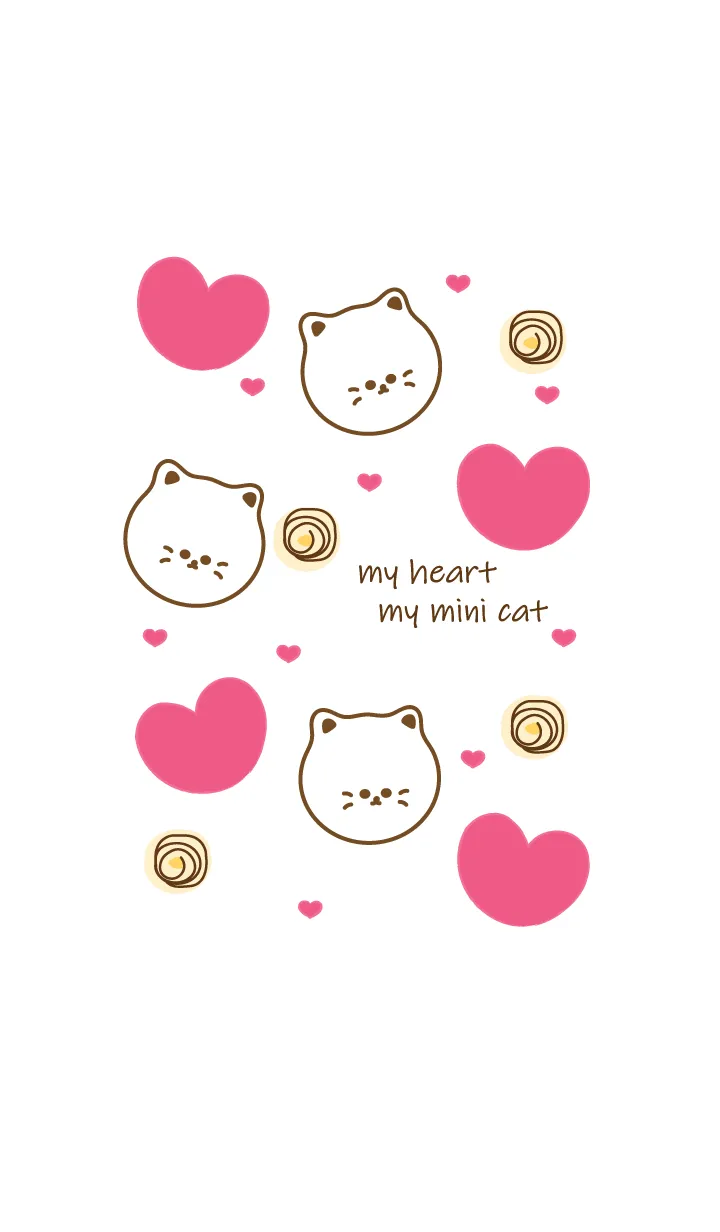 [LINE着せ替え] Cute cat & Cute heart 9の画像1