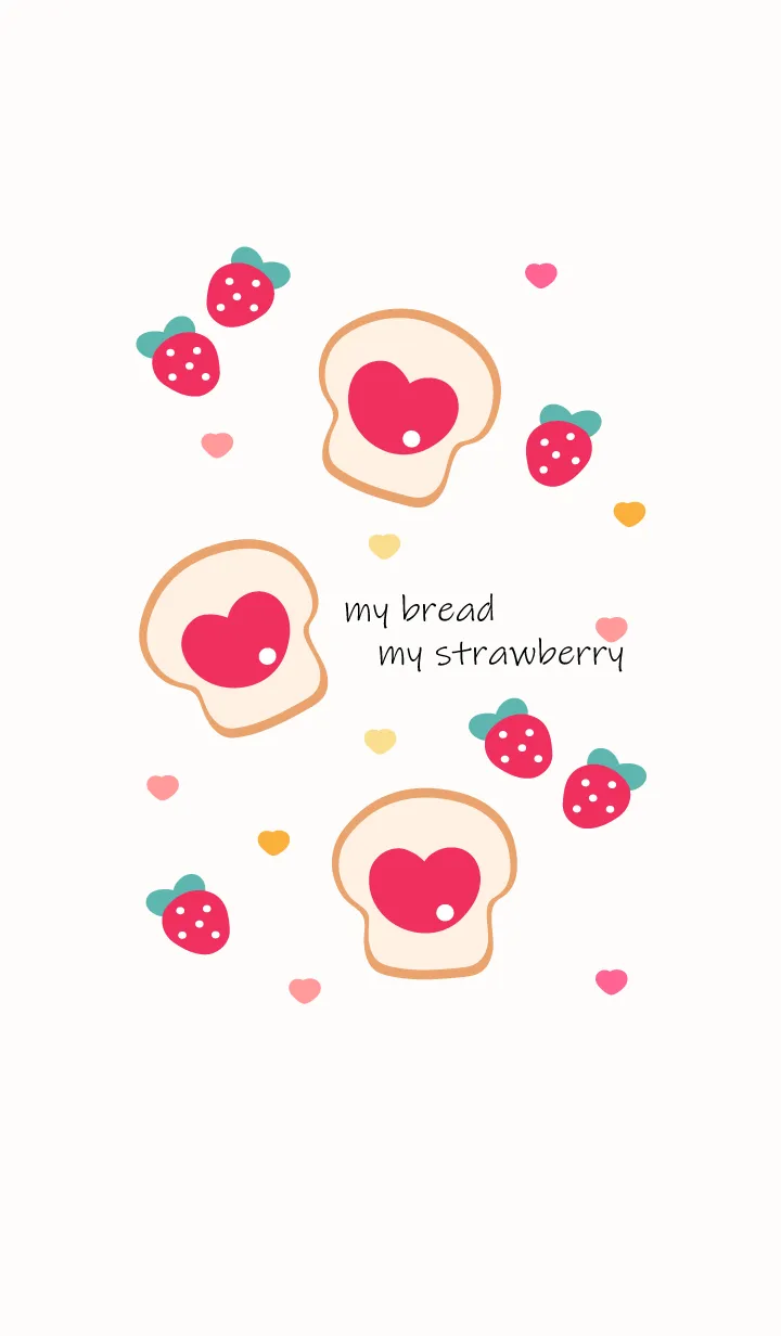 [LINE着せ替え] Cute bread with strawberry jam 12の画像1