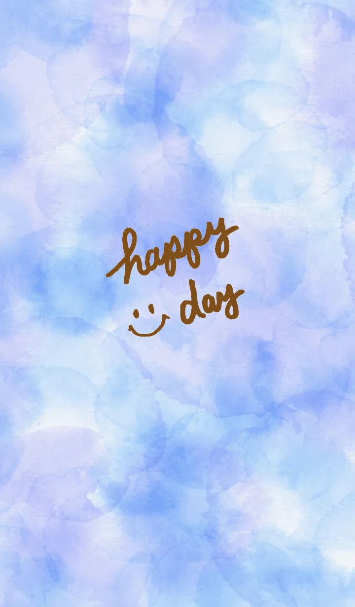 [LINE着せ替え] スマイル-水彩青色10-の画像1