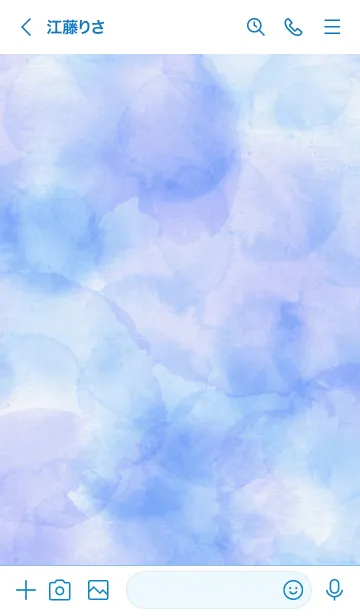[LINE着せ替え] スマイル-水彩青色10-の画像3