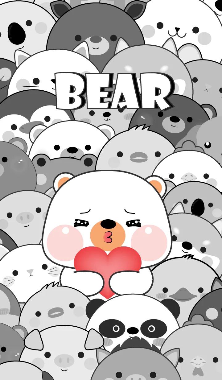 [LINE着せ替え] Simple Special White  Bear Theme (JP)の画像1