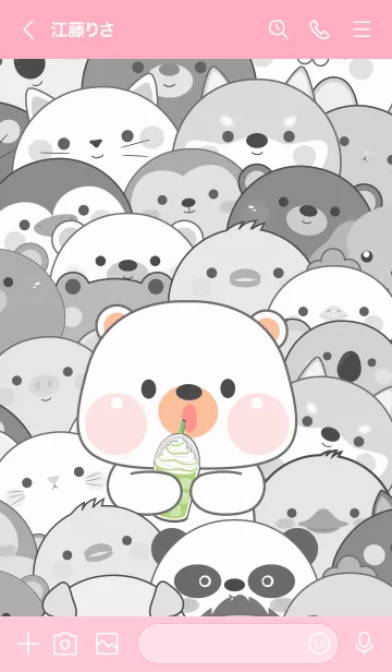 [LINE着せ替え] Simple Special White  Bear Theme (JP)の画像3