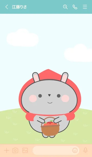 [LINE着せ替え] Grey  Rabbit Red Riding Hood Theme (JP)の画像3