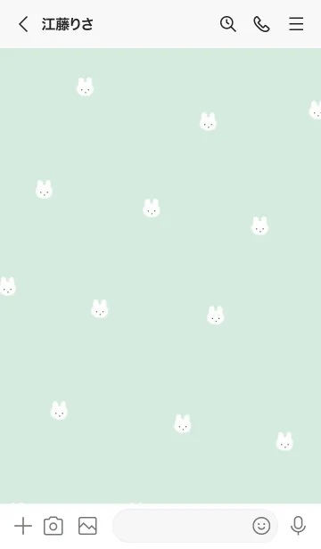 [LINE着せ替え] ふわふわうさぎ /ミントグリーンの画像3