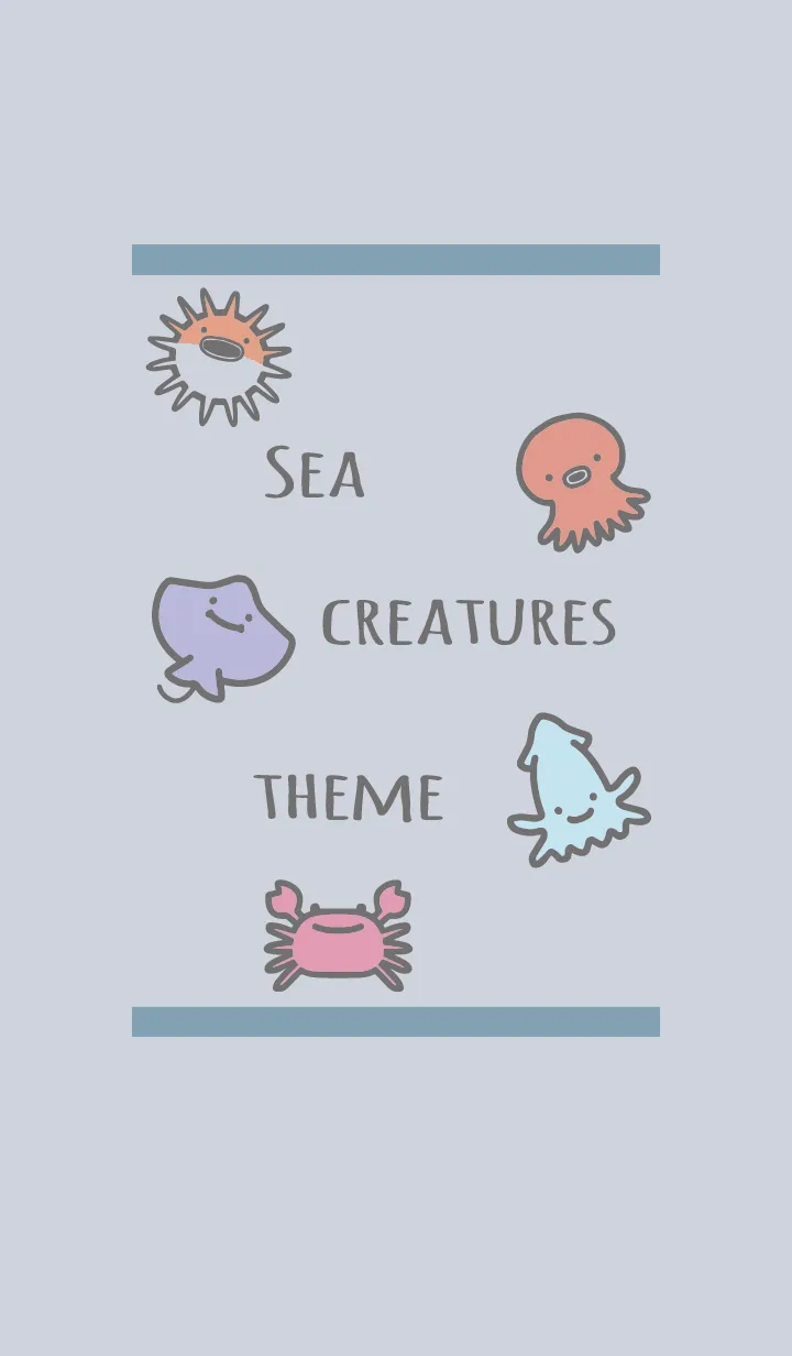 [LINE着せ替え] ベージュと青 : 海のいきものの画像1