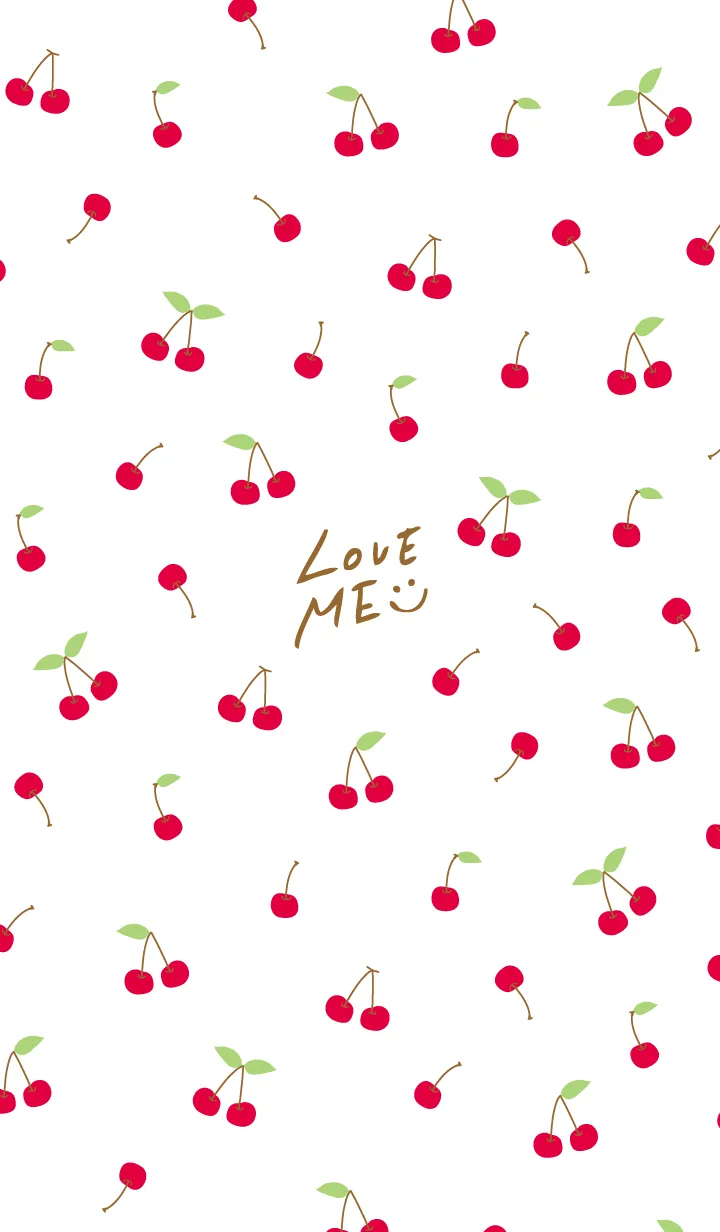 [LINE着せ替え] さくらんぼ スマイル 白2の画像1