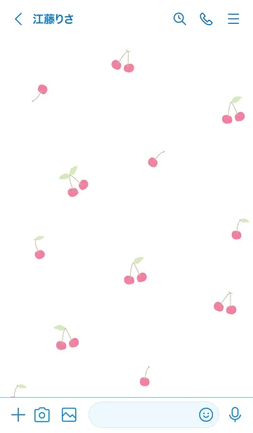 [LINE着せ替え] さくらんぼ スマイル 白2の画像3