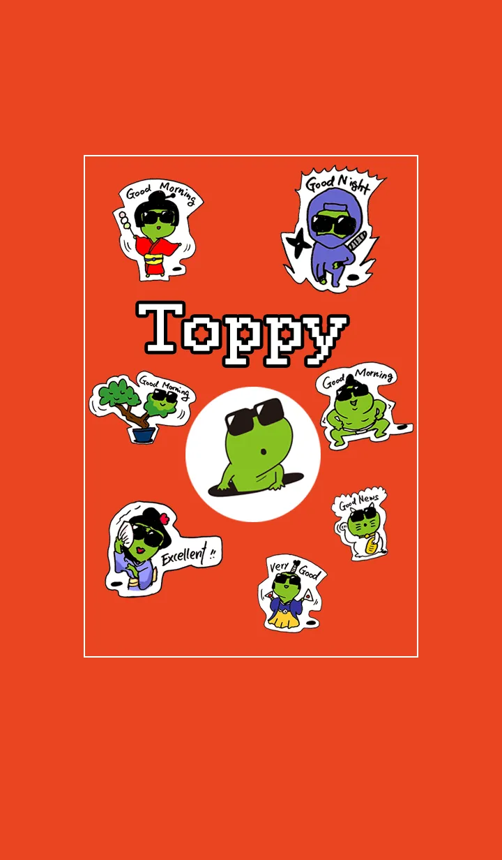 [LINE着せ替え] サングラス蛙TOPPY 着せ替え04 ザ 日本！の画像1
