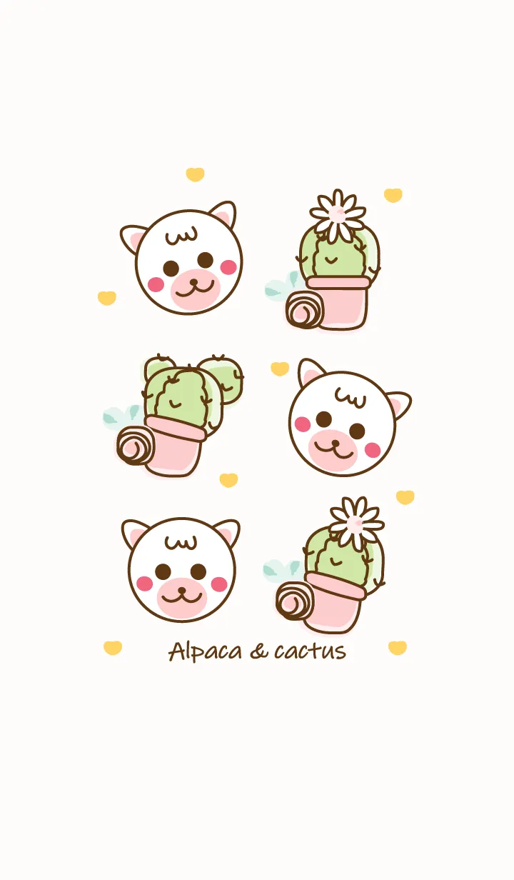 [LINE着せ替え] Alpaca & Cactus 6の画像1