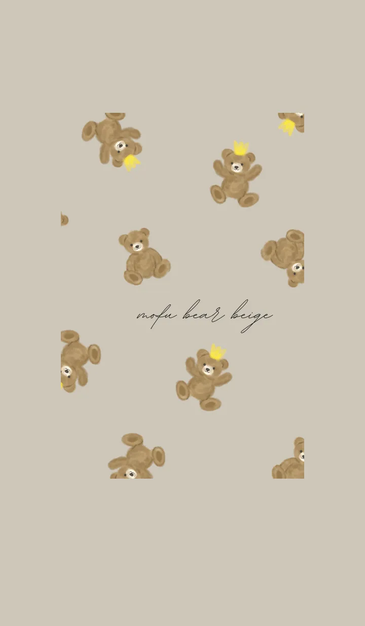 [LINE着せ替え] もふくま×ベージュの画像1